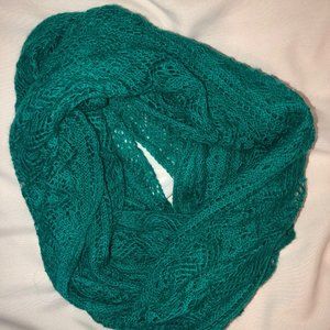 Knitted Turquoise Infinity Scarf